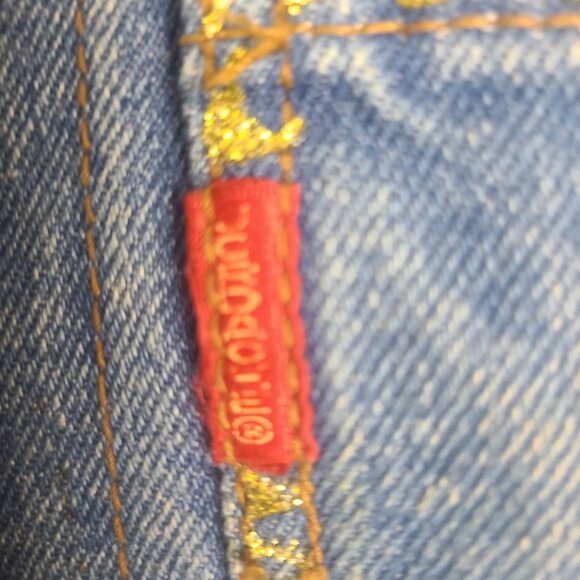 Vintage Jordache Denim Jacket Embellished Sequined Acid Wash Parrot Design Sz L - Picture 9 of 16